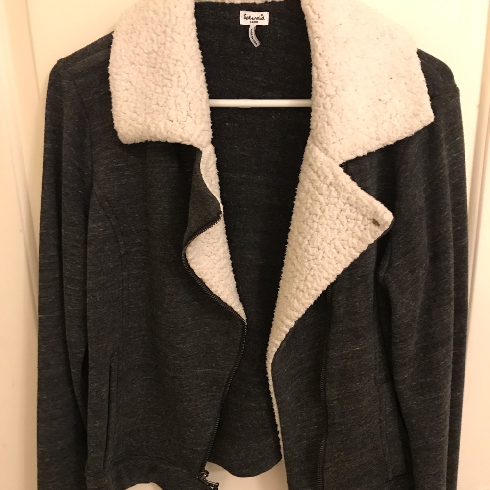 Splendid grey knit moto jacket - Picture 2 of 2